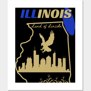 Illinois is a state in the USA Posters and Art